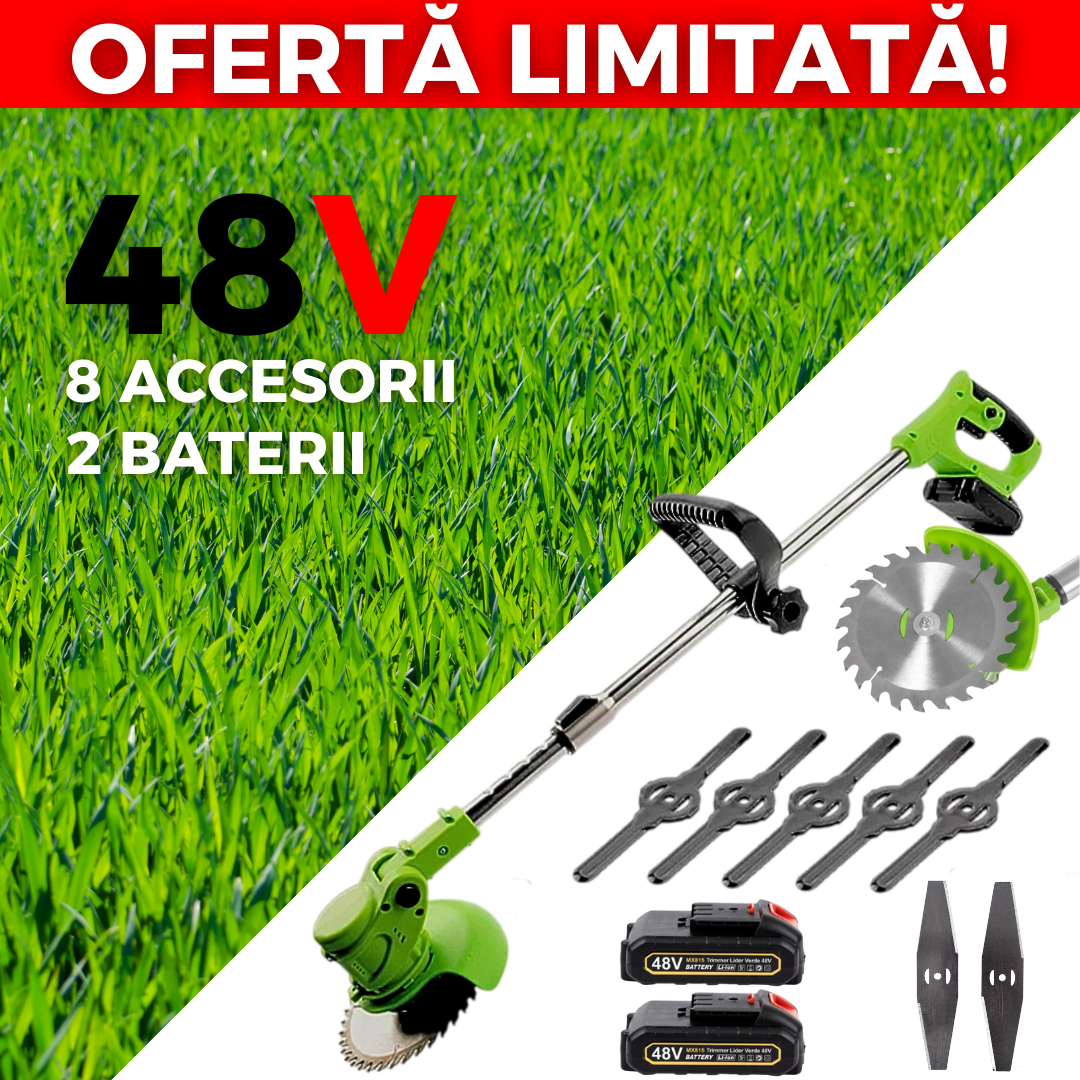Motocoasa-electrica 48v, 6000mah, 18000 rpm cu 2-acumulatori