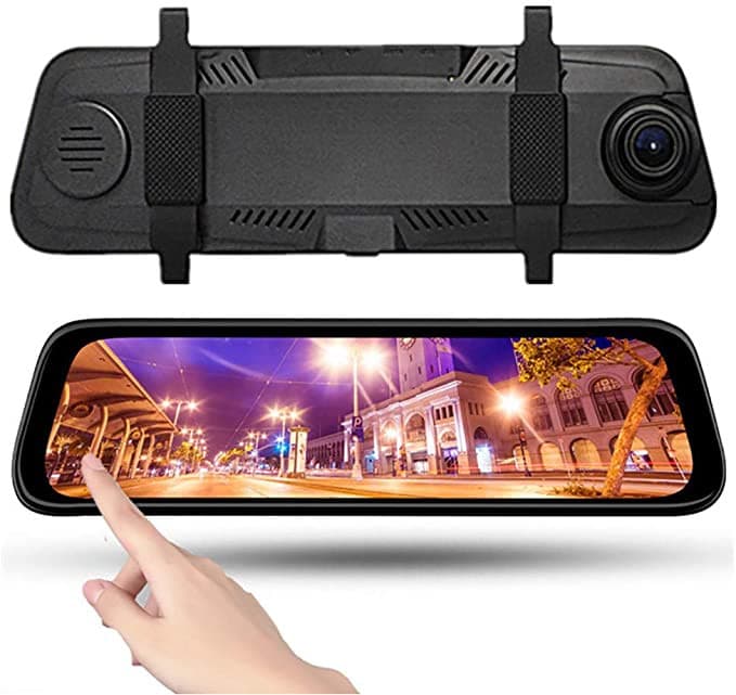 9.66inch 1080p Dual Lens Touchable Screen Car Recorder With Back-up Camera Function Hd Night Vision