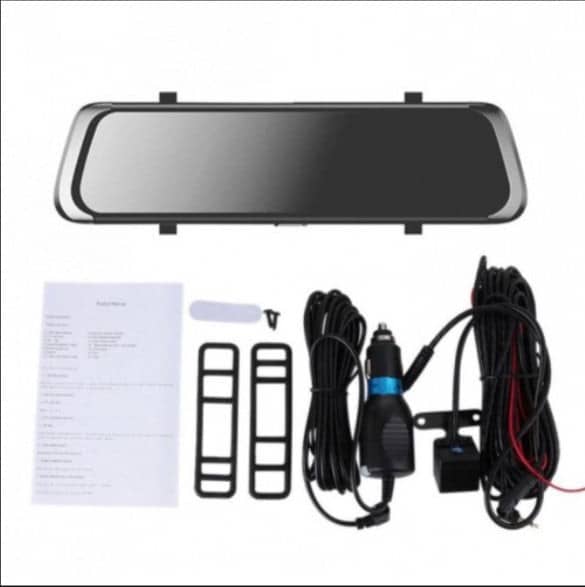 9.66inch 1080p Dual Lens Touchable Screen Car Recorder With Back-up Camera Function Hd Night Vision