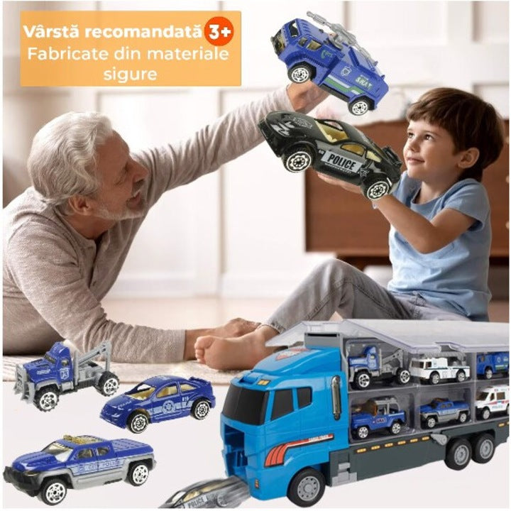 Camion cu Mașinuțe City Service, aliaj metalic 3+ ani