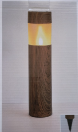 Lampă solară de grădină cu LED, IP44, stâlp lemn 38cm