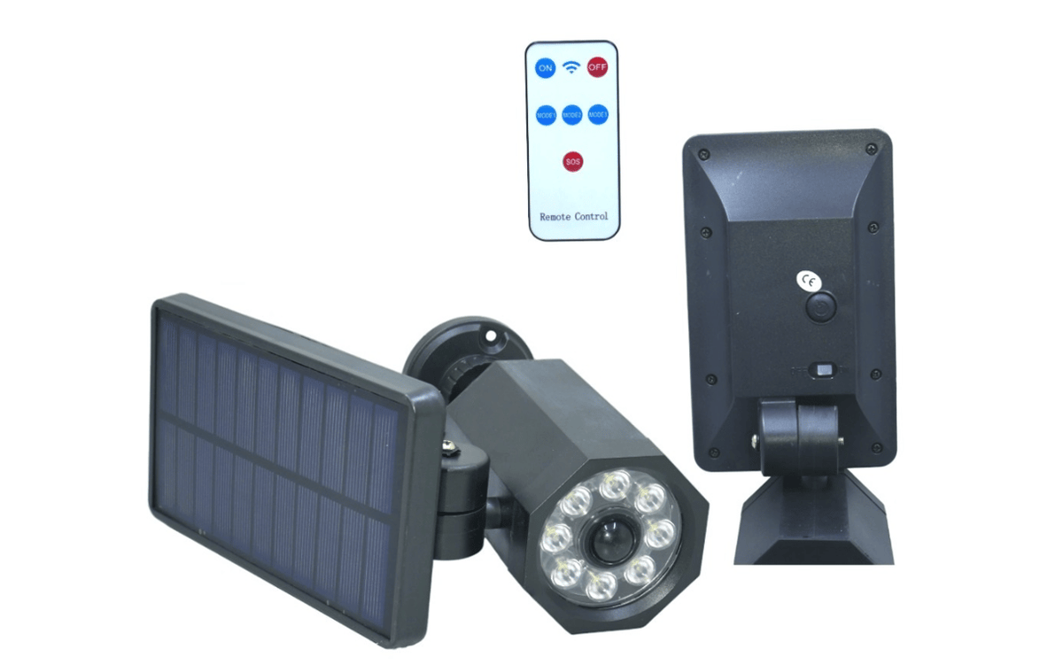 Lampă solară exterior cu senzor de mișcare, LED negru