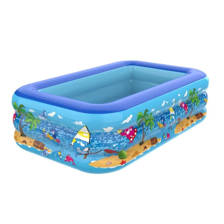 Piscină gonflabilă copii 200x120x40 cm, PVC, 2 inele