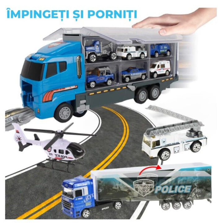 Camion cu Mașinuțe City Service, aliaj metalic 3+ ani