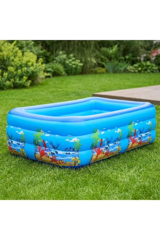 Piscină gonflabilă copii 200x120x40 cm, PVC, 2 inele