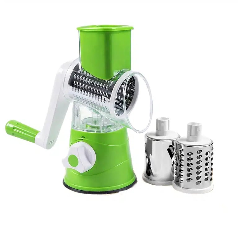 Răzătoare bucătărie manuală cu manivelă, 3 tamburi inox