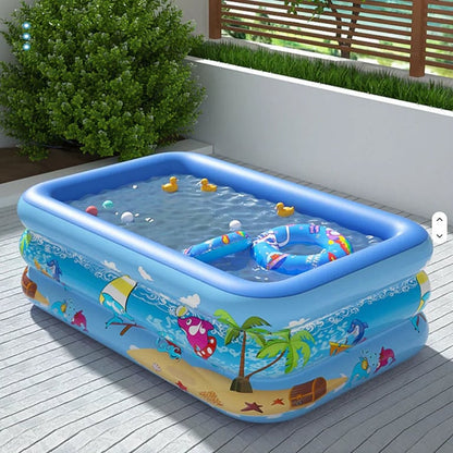 Piscină gonflabilă copii 200x120x40 cm, PVC, 2 inele