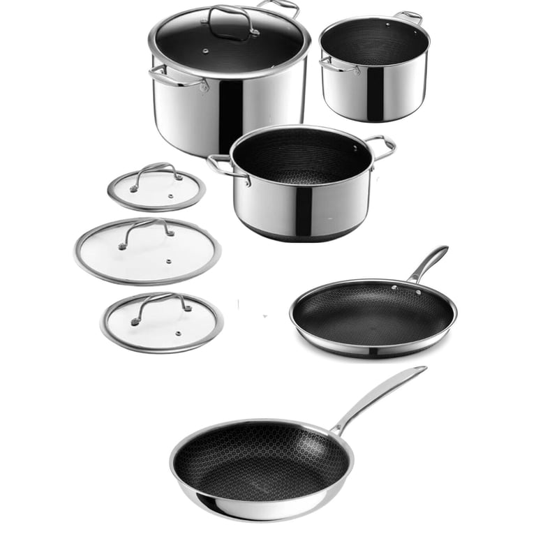 Set Oale și Tigăi 8 Piese Inox, Antiaderent, Inducție