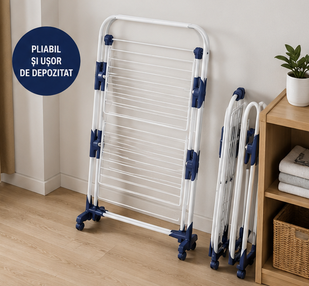 Uscător de rufe pliabil, 3 niveluri, compact 105 cm