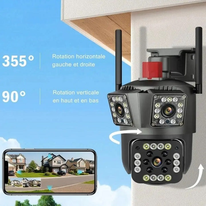 Camera Tripla cu 2 Alarme, WIFI