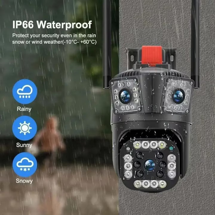 Camera Tripla cu 2 Alarme, WIFI