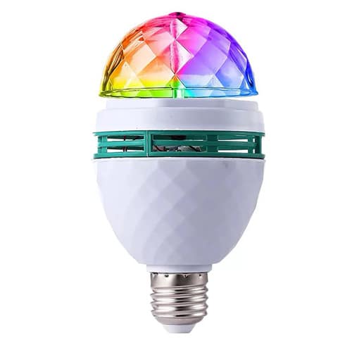 Bec disco, rotativ, multicolor, cu LED, 3W