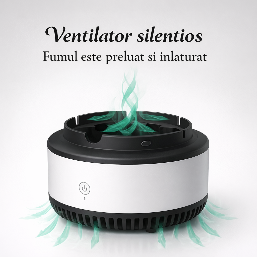 Scrumiera electrica inteligenta ,cu aspiratie