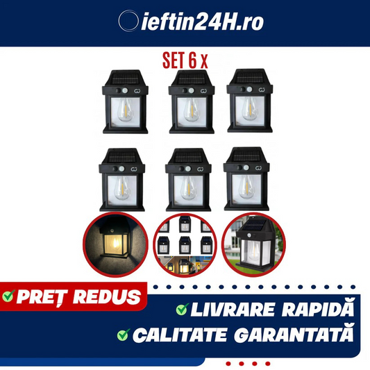 Set 6 Lampi Solare LED RETRO