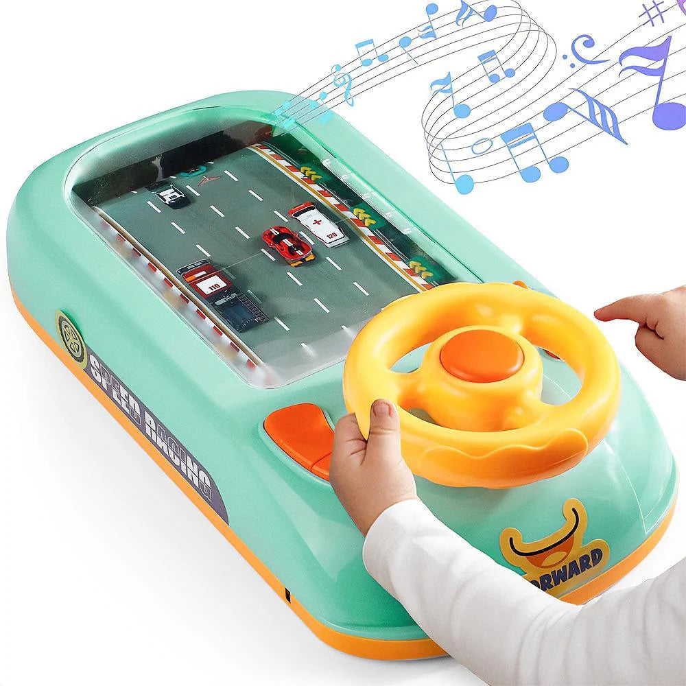 Jucarie Interactiva volan de condus cu circuit curse, sunete si functii, alimentare USB