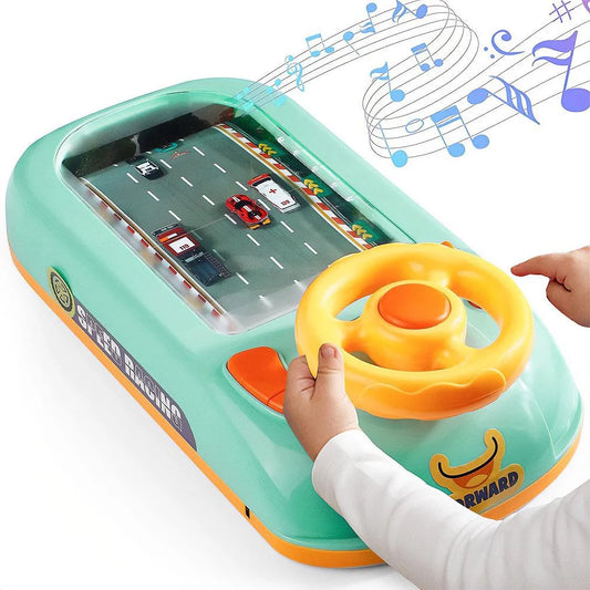 Jucarie Interactiva volan de condus cu circuit curse, sunete si functii, alimentare USB