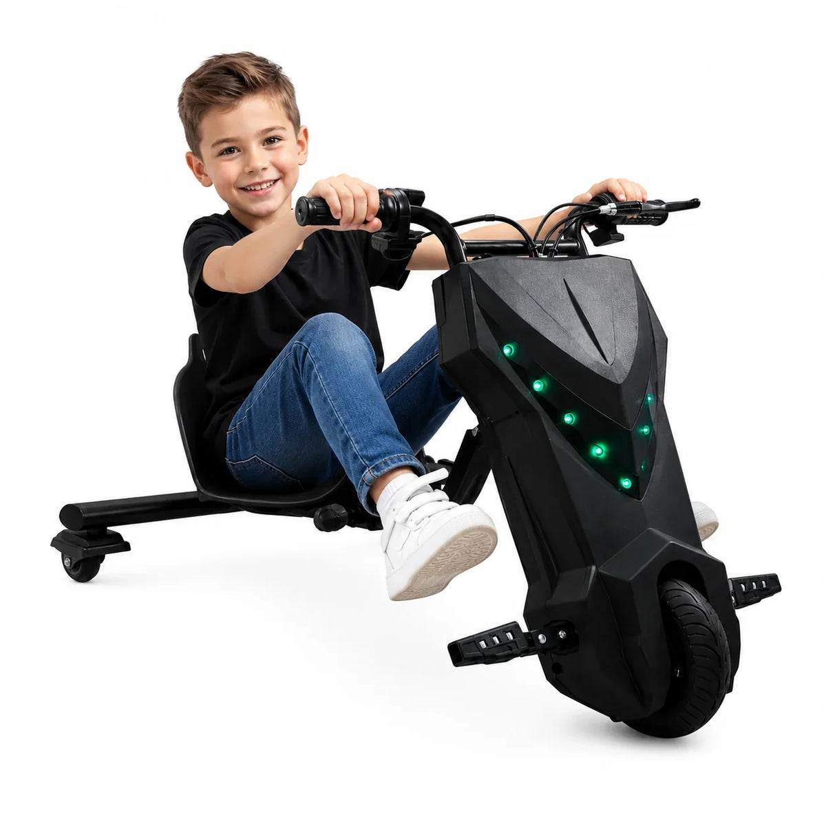 Tricicletă Electrică Drift Copii, 250W, Boxă Bluetooth, LED, 3 Viteze, până la 130 kg